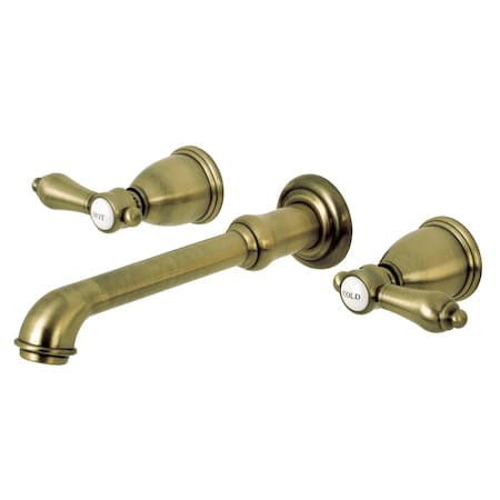 Kingston Brass Roman Tub Faucet, Antique Brass, Wall Mount KS7023BAL